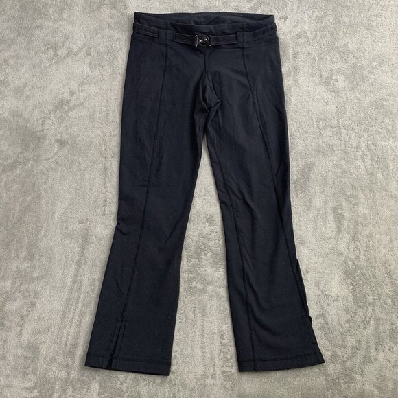 Lululemon Pants Womens Size 8 Black Belt It Out Crop Leggings Athleisure Workout - Picture 1 of 10
